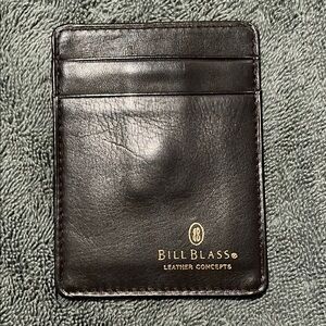 Bill Blass Dark Brown Leather Card Holder & Money Clip